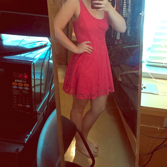 pink dress w black zipper - Picture 1 of 3