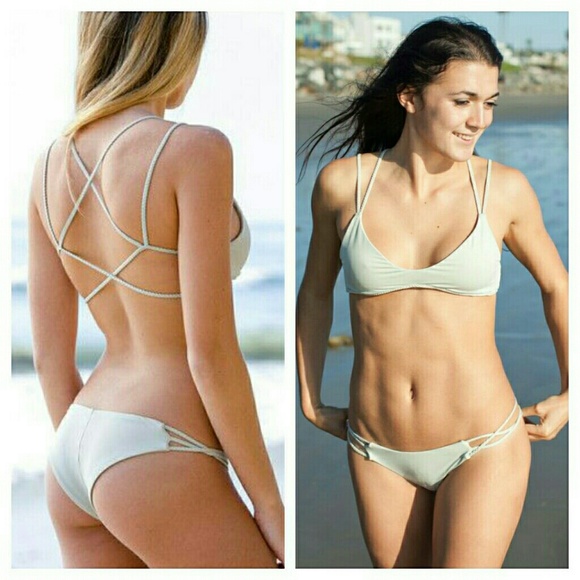 Frankie's Bikinis Other - New frankies kaia bikini set gray small top bottom