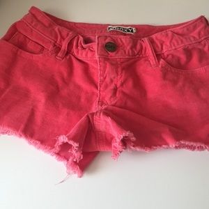 Roxy coral corduroy shorts