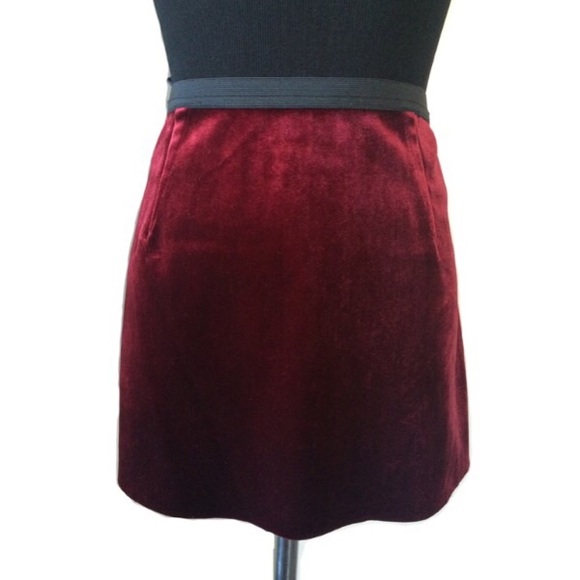 TopShop Red Velvet Skirt
