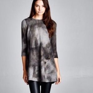 Winter Watercolor Swing Tunic Dress