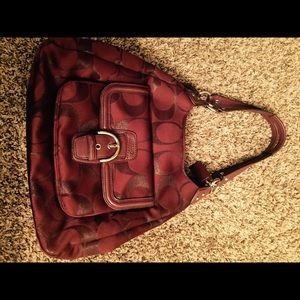 Coach plum sparkly purse