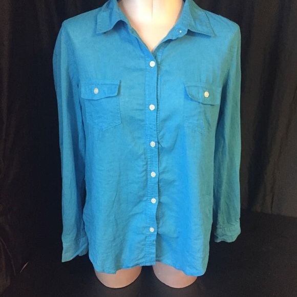 Old navy blue button down long sleeve shirt. - Picture 1 of 3