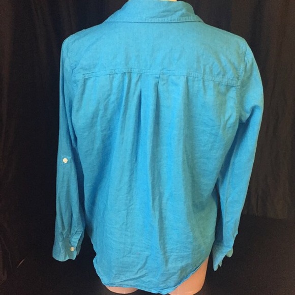 Old navy blue button down long sleeve shirt. - Picture 2 of 3