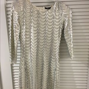 Asos white and silver cocktail dress