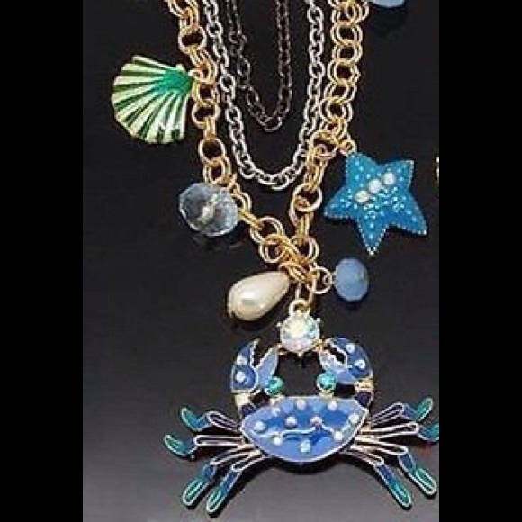 Betsey Johnson Jewelry - Betsy Johnson Crab  three strand pendant.