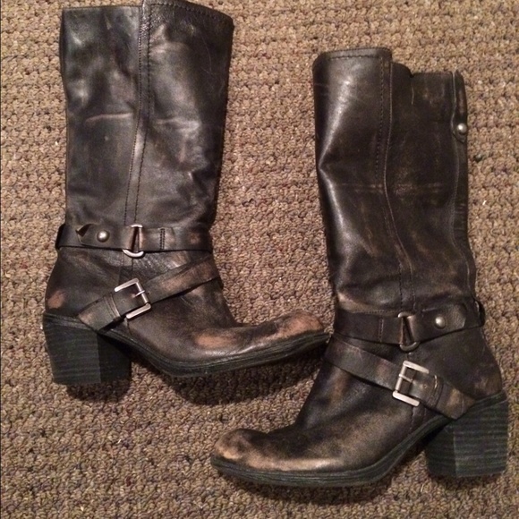 Nine West leather motorcycle boots