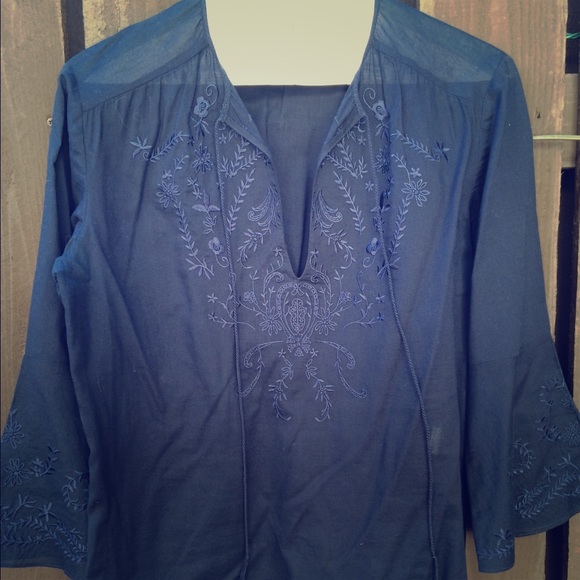 Navy cotton blouse