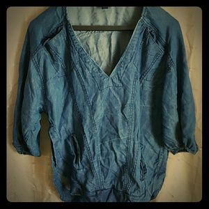 Jean tunic with open sides