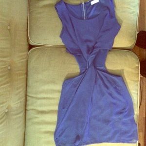 Twist Front Royal Blue Mini Dress