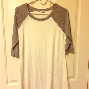 White/Grey Baseball tee dress