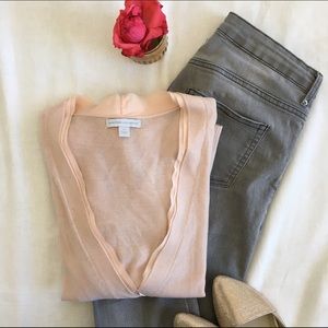 New York & Company Blush V-Neck Cardigan