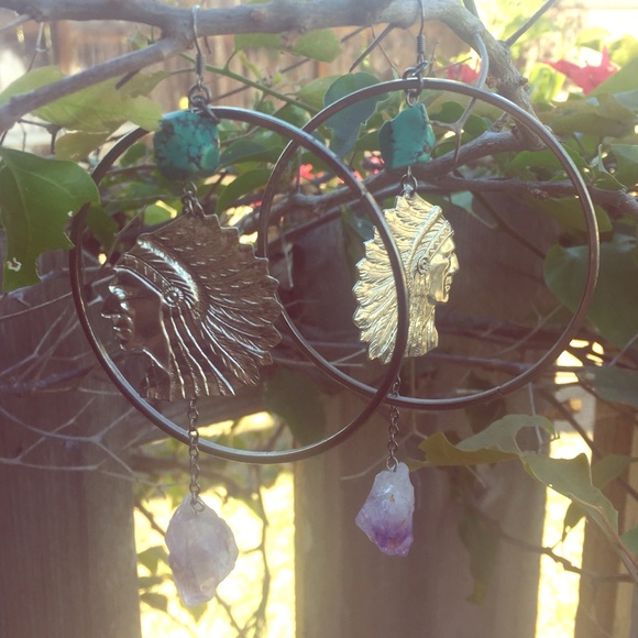 Jewelry - Native American earrings with turquoise stone