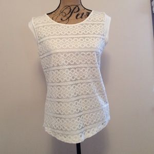 Cream cap sleeve shirt