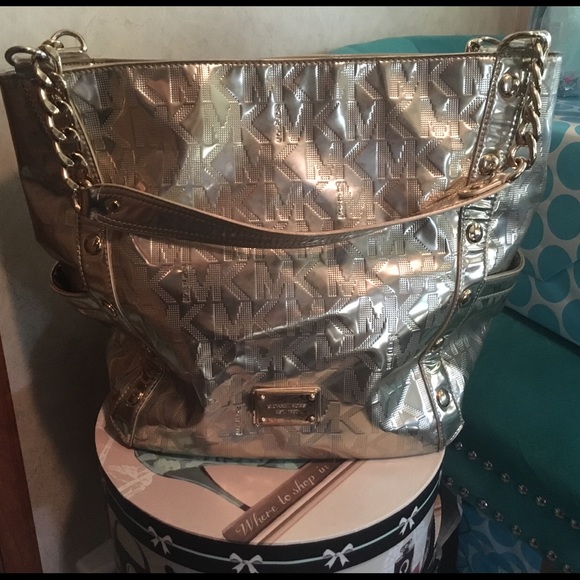 Gold Metallic Michael kors shoulder bag
