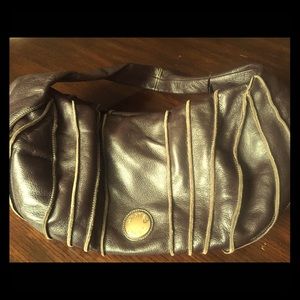 Charles David chocolate leather large hobo