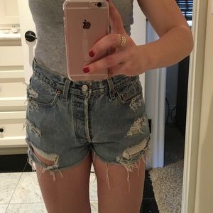 Levis cut off high waisted Jean shorts