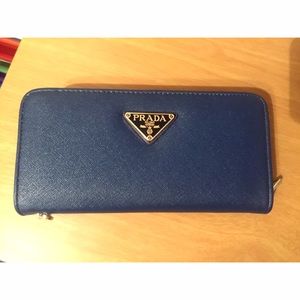 Navy Blue Saffiano Wallet
