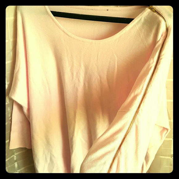 Cashmere zip up sleeve sweater