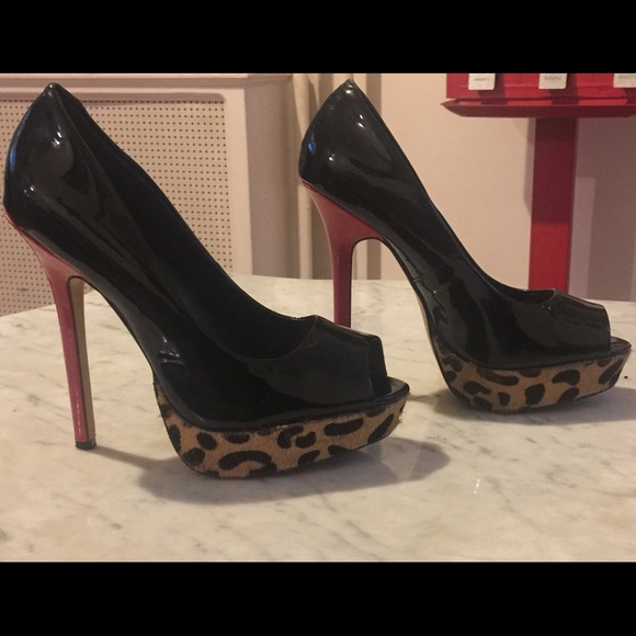 Pep toe stiletto heels
