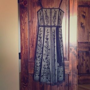 Strapless tea length dress