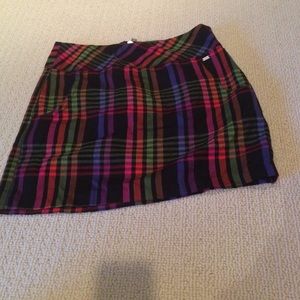 Plaid fitted skirt