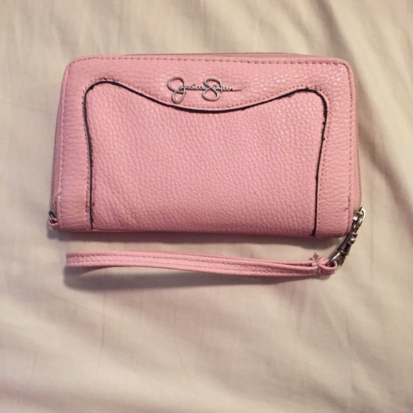 Pink Jessica Simpson Wristlet w/ Leopard inside - Picture 1 of 3