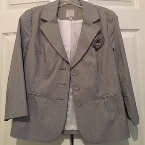 Blue and white striped blazer