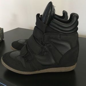 Black Wedge Sneakers