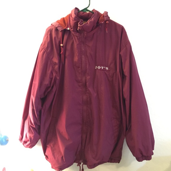 Jackets & Blazers - Jacket hooded size Large Maroon warm