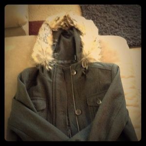 Very warm. Olive wool jacket.