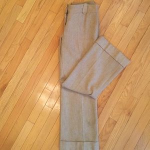 LOFT Classic camel and cream tweed suiting pants