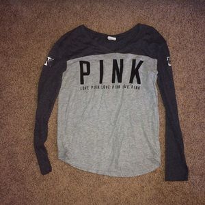 Long sleeve PINK vneck shirt