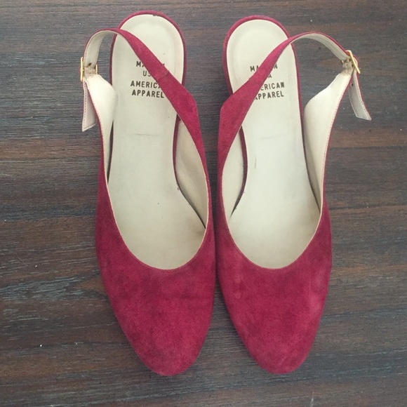 American apparel fuchsia slingback wedge size8 1/2