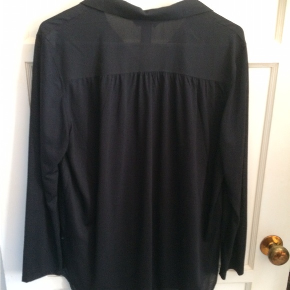 H&M Embellished Black Button-Down Blouse - Picture 2 of 2