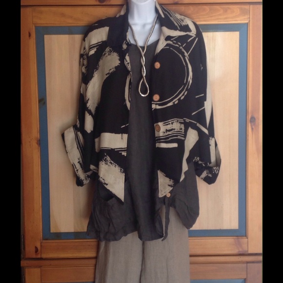 ❌SOLD❌ Lightweight Linen Jacket & Lagenlook Top - Picture 4 of 4