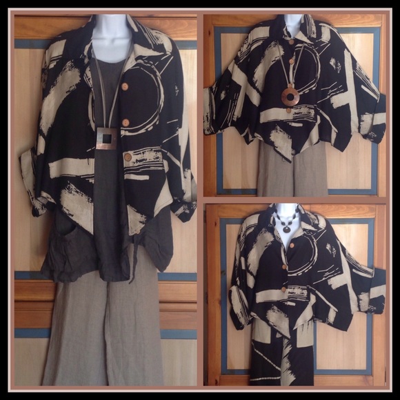 ❌SOLD❌ Lightweight Linen Jacket & Lagenlook Top - Picture 2 of 4