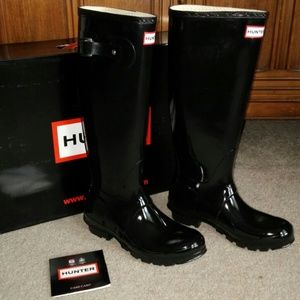 NIB Hunter Orig Tall Black Glossy boots 5