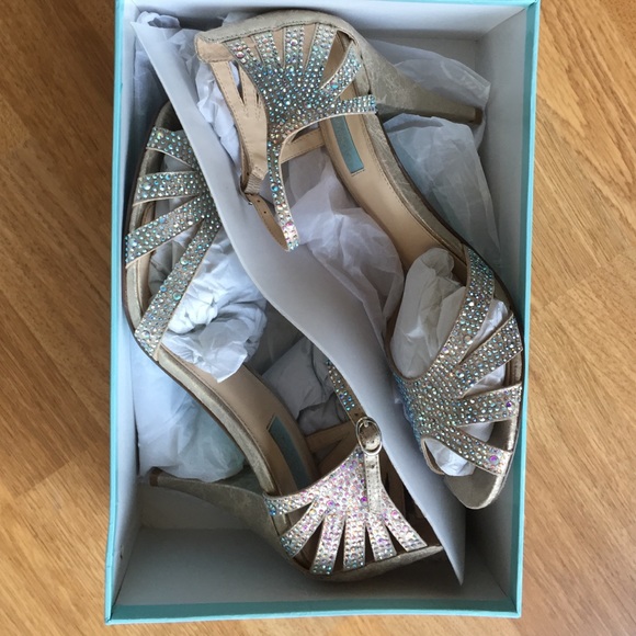 Betsey Johnson Champagne bridal shoes