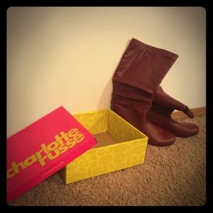 Maroon colored Charlotte Russe slouchy boot