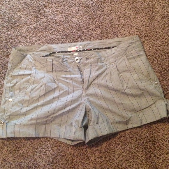Gray and white shorts