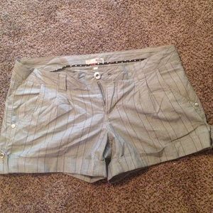 Gray and white shorts