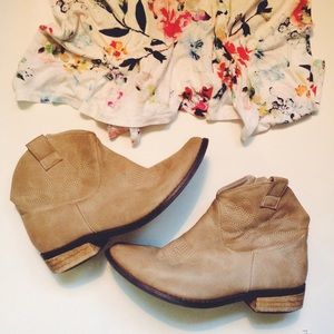 F21 gray ankle boots