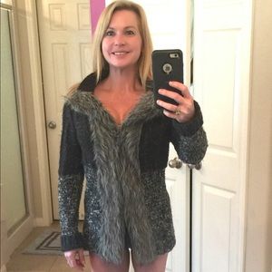 Cozy cardigan grey tones sweater