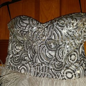 Bebe sequin and feather dress