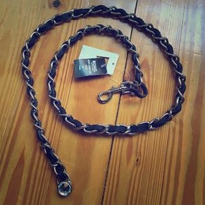 Michael Kors leather chain lock belt Sz M/L