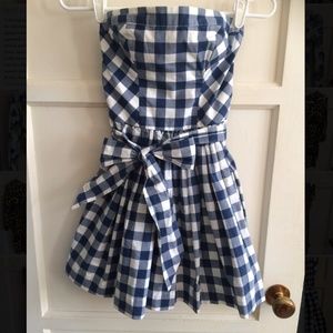 Abercrombie & Fitch Blue Gingham Print Dress