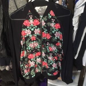 KENDALL & KYLIE FLORAL BOMBER JACKET