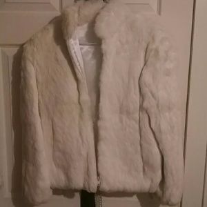 Niki White Rabbit Fur Jacket