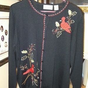 Embroidered sweater sz L